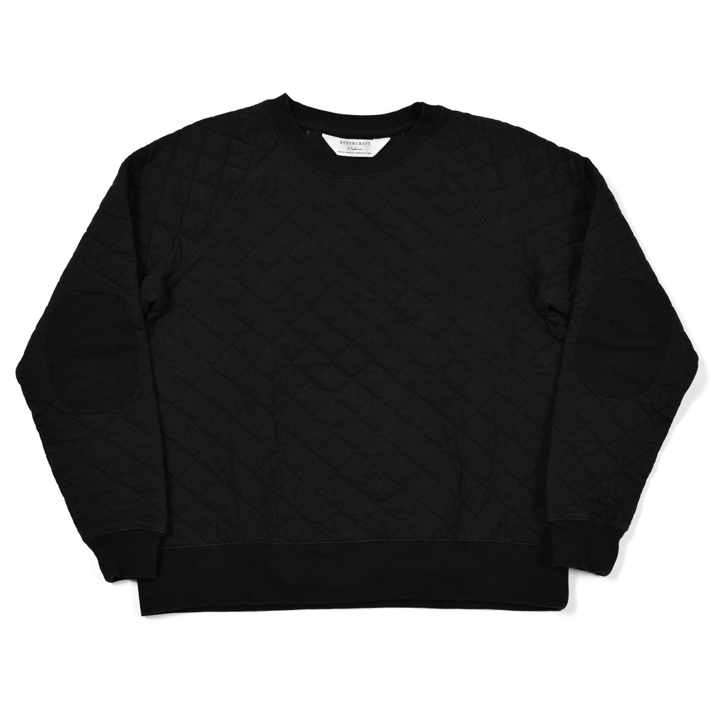 Boxercraft Women's Quilted Sweatshirt Medium L/S Pullover‎ Crewneck Black